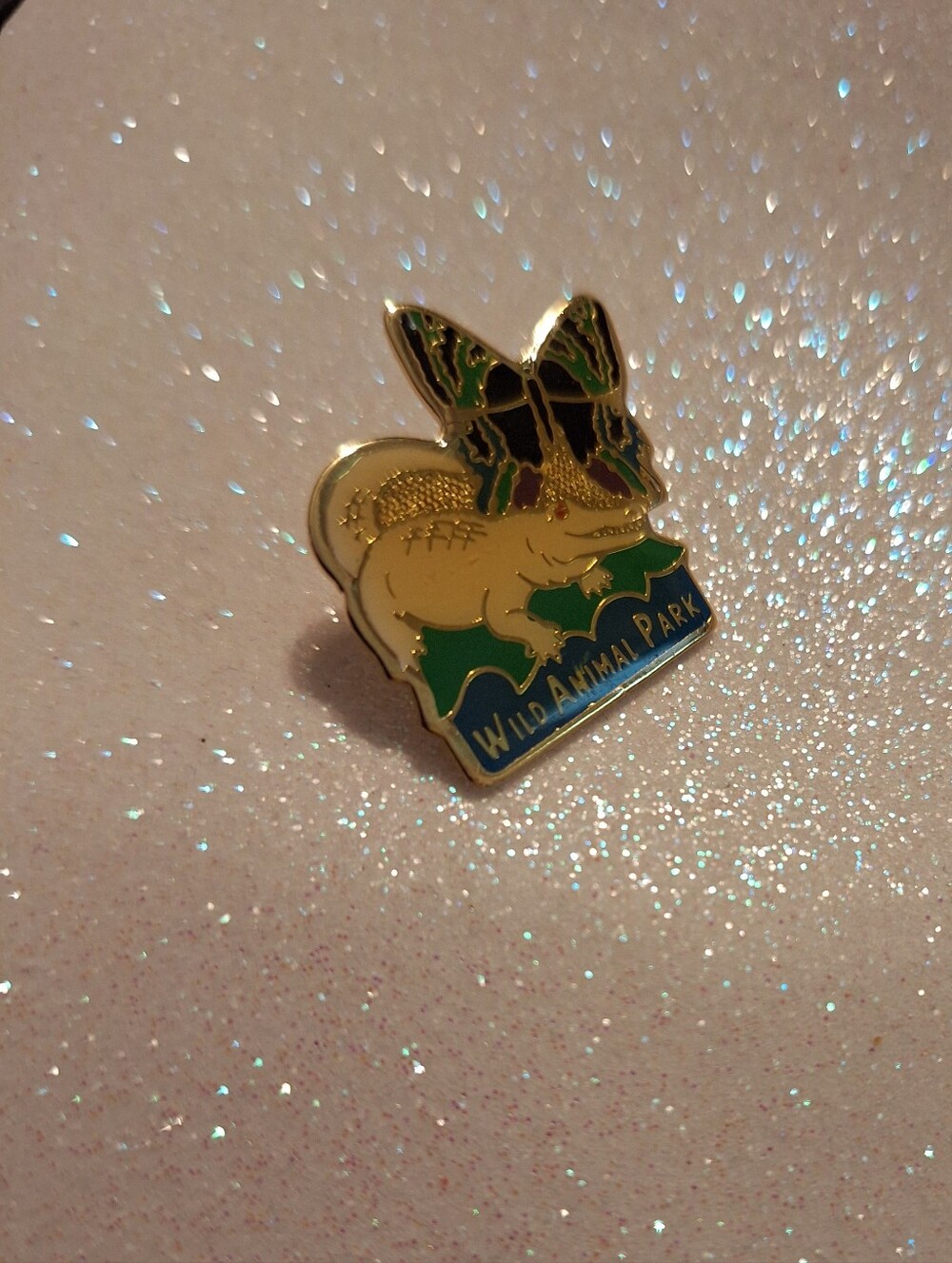 Vintage Wild Animal Park Alligator & Butterfly Lapel Hat Pin